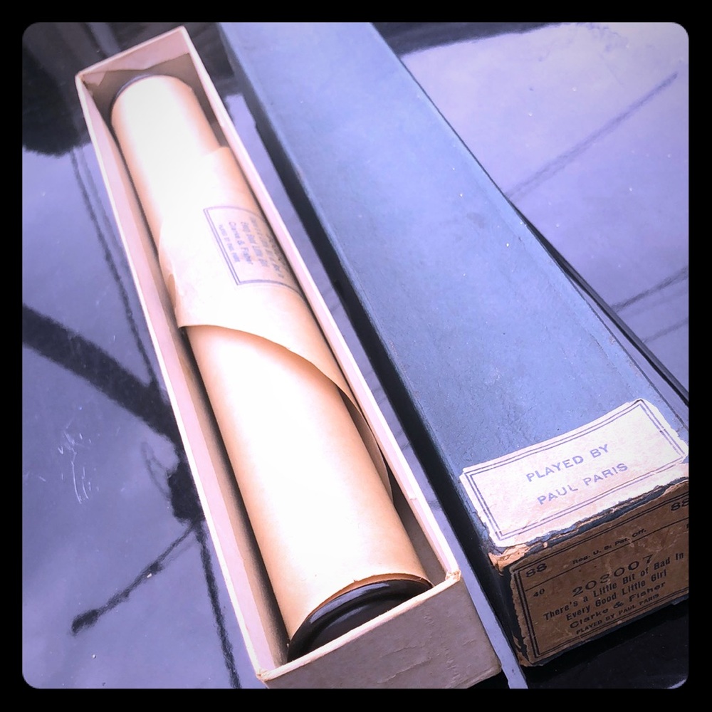 ✖️DONATED✖️Antique Player Piano sheet music roll song (c)1916